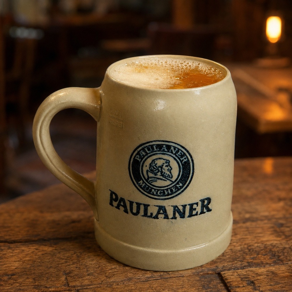 Paulaner Munchen 0.5L Stoneware Beer Stein 500 Years Bavarian Purity Law Mug